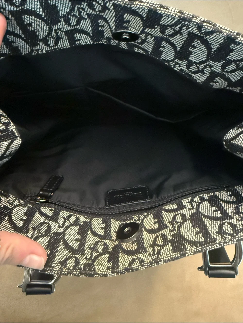 Christian Dior Black/Grey Diorissimo Canvas Vertical Tote Bag - Picture 11 of 16